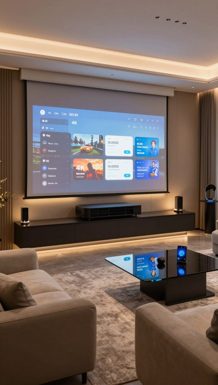 Luxury media and projector room