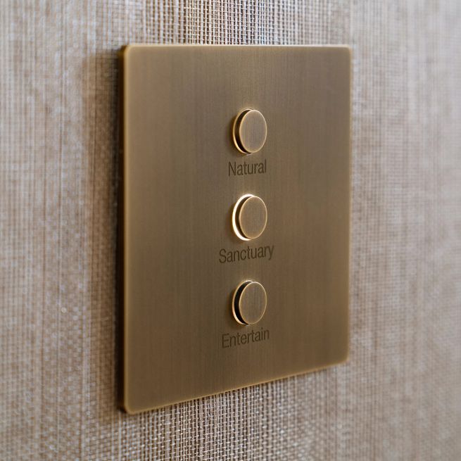 Engraved brass scene keypad